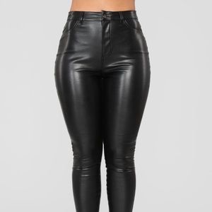 Curvy Faux Leather Pants
